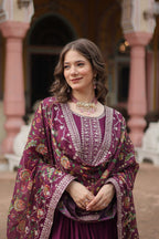 Chinon And Sequins Embroidered Work Discover the perfect ensemble to add a touch of glamour to your wardrobe and stand out from the crowd
