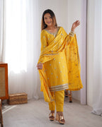 
Premium Chinon Silk with thread & Sequence Work Fancy Suit Set
