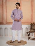 Lavender Soft Cotton Kurta Set with Traditional Butta Work
