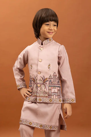 Classic Pink Koti Kurta Set for Kids 6-12 Yrs