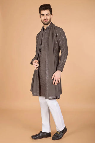 Brown Color Wedding Special Stylish Kurta for Men