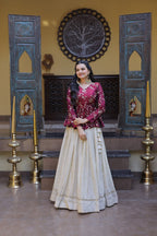 Designer Cosmos Fabric Embroidery Lehenga Set With Peplum Blouse
