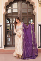 Cosmos weaving Jacquard with Pearl Beads Embroidered work Gown