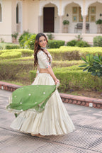 Elegant Cosmos Silk Lehenga Set with Embroidered Blouse & Designer Dupatta