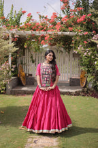 Traditional Kora Cotton Frill Stitch Lehenga Choli for Navratri
