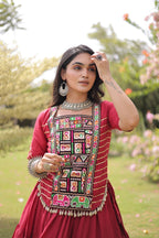 Traditional Kora Cotton Frill Stitch Lehenga Choli for Navratri
