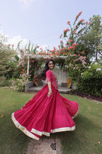 Traditional Kora Cotton Frill Stitch Lehenga Choli for Navratri
