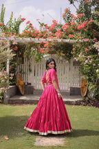Traditional Kora Cotton Frill Stitch Lehenga Choli for Navratri

