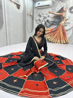 Garba Special Cotton Mirror Gota Patti Lehenga Set | Tulip Designer
