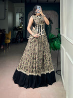Chanderi Cotton Real Mirror Lace Lehenga Set | Tulip Designer
