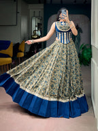 Chanderi Cotton Real Mirror Lace Lehenga Set | Tulip Designer
