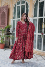 Adorable Cotton V Neck Ethnic Suit Set