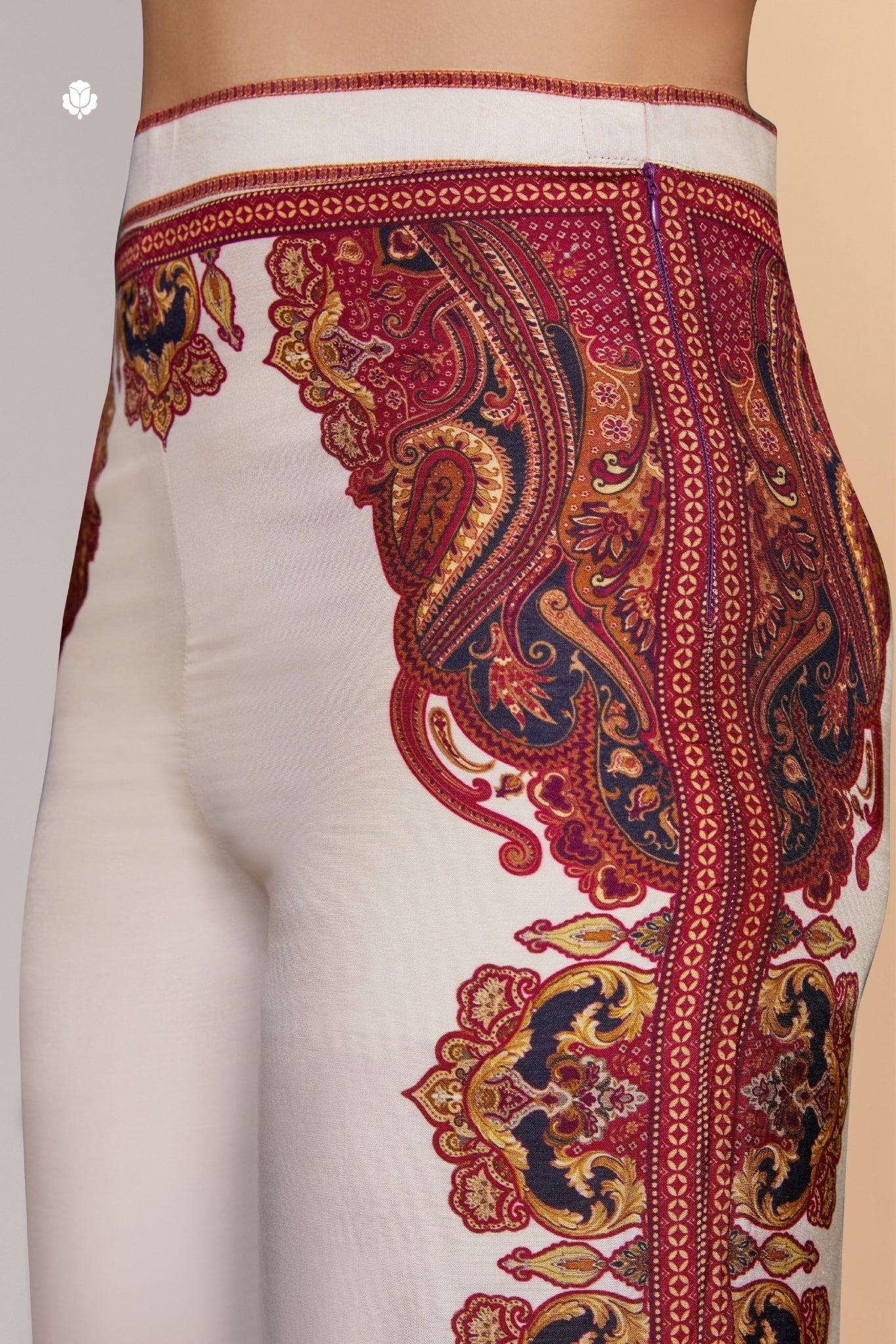 Premium Cream Pure Muslin Silk Co Ord Set For Women