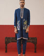 Blue Color Jacket Kurta Set