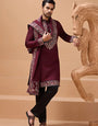 SigLatest nature Maroon Kurta and Dupatta for Mens Wear