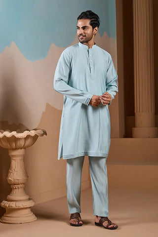 Unique Pista Color Koti Kurta Set for Men’s Style