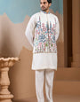 Royal Trendy White Koti Kurta Set for Men’s Wear Collection