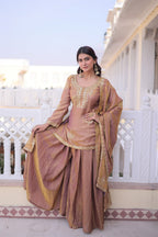 Designer Fendi Crush Kurti Sharara Set with Elegant Dupatta