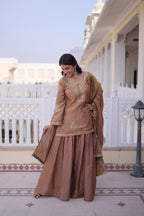 Designer Fendi Crush Kurti Sharara Set with Elegant Dupatta