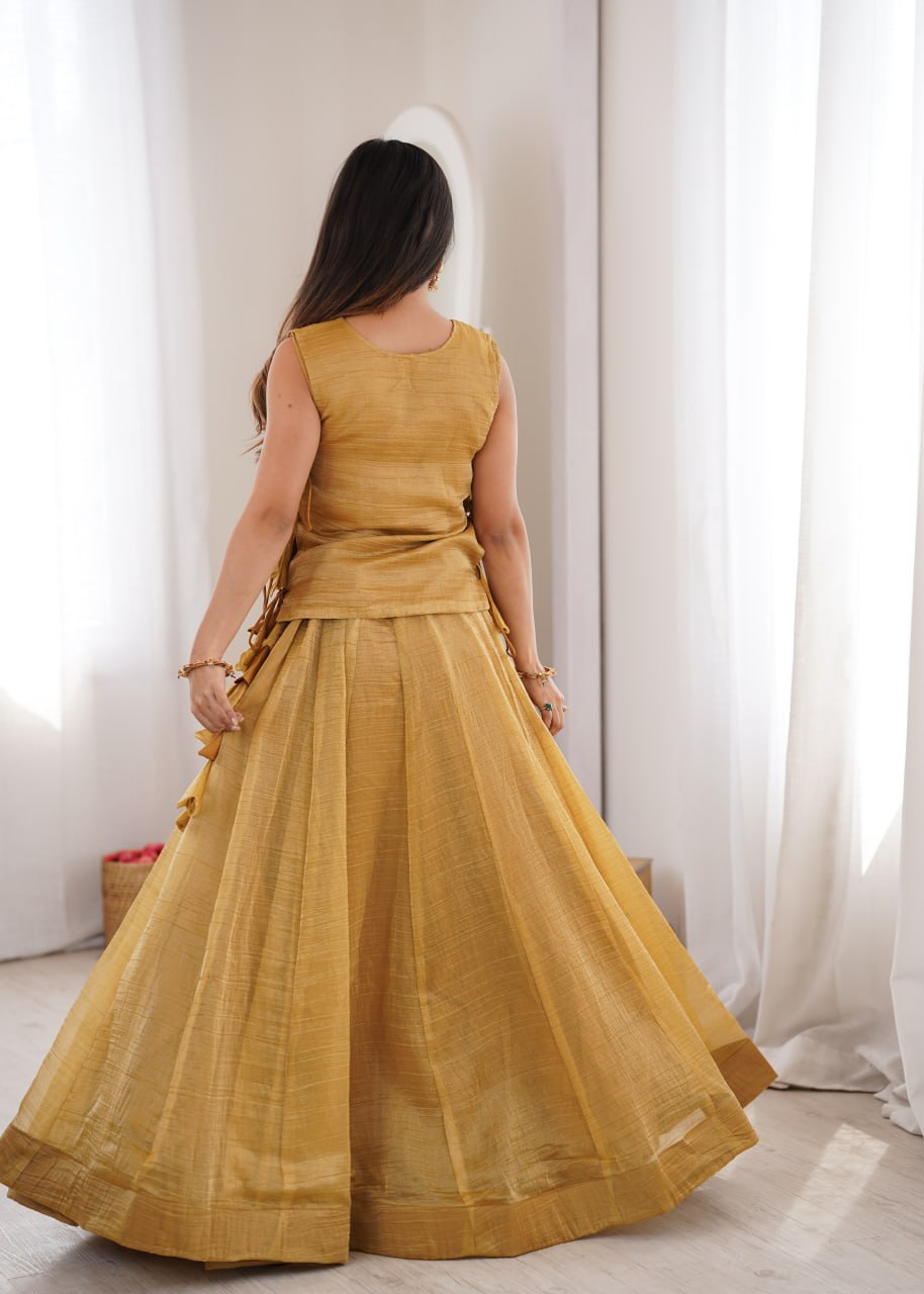 Festive Wear Salsa Crush Designer Lehenga Set with Zari Work Koti
