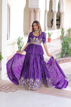 Designer Purple Lehenga Choli Set with Dupatta For Women
