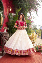 Designer Vichitra Fabric Heavy Embroidery Lehenga Choli & Koti Set
