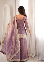 Dusty Pink Frendy Silk Embroidered Occasion Wear Suit Set
