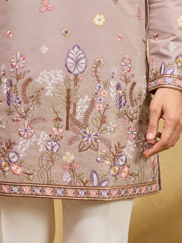 Classic Dusty Lavender Kurta Set Perfect for Wedding Wear