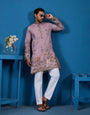 Heavy Embroidered Dusty Pink Kurta for Men