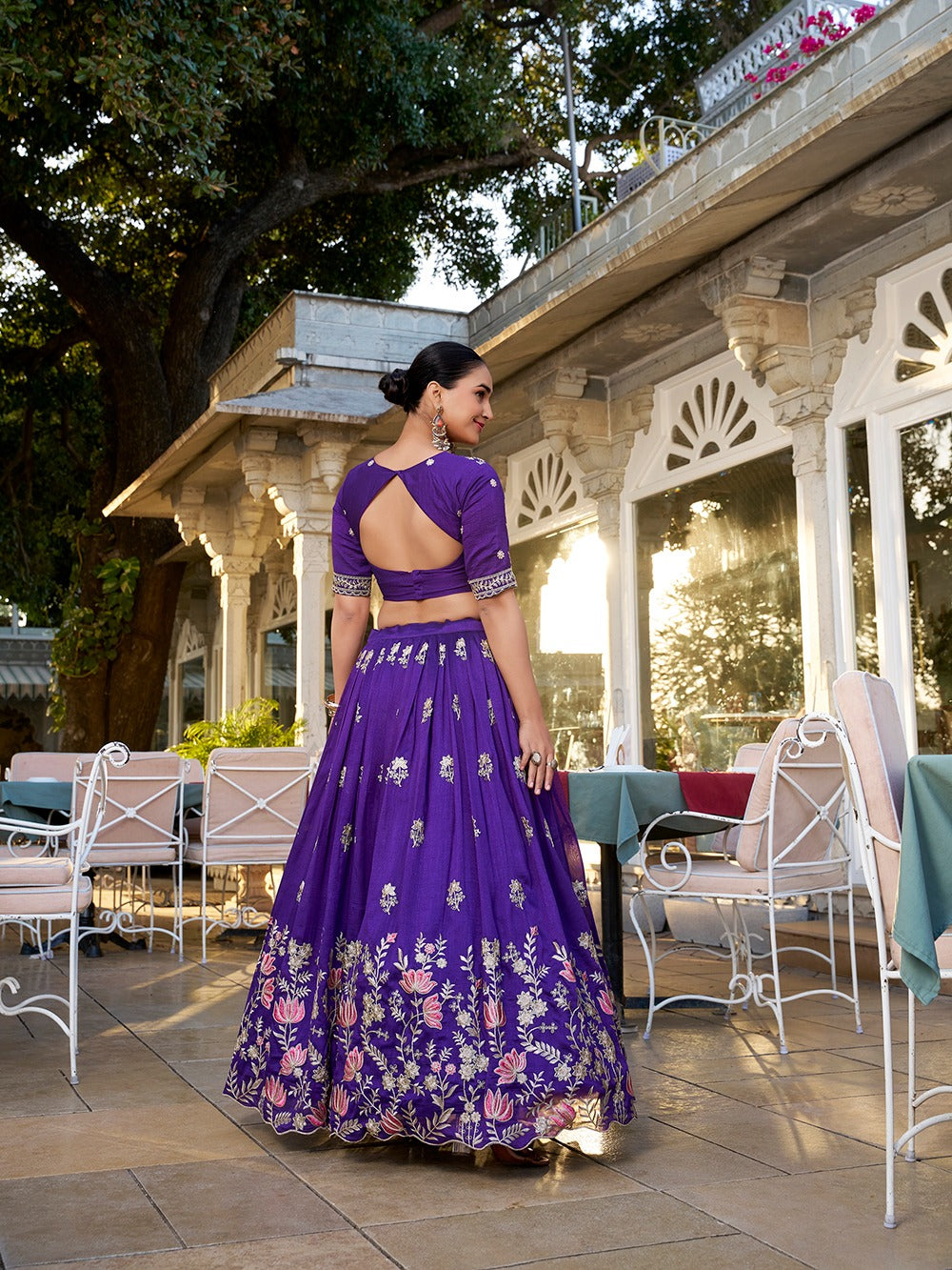 Classic Elegance in Vichitra Silk Lehenga Choli Set With Dupatta