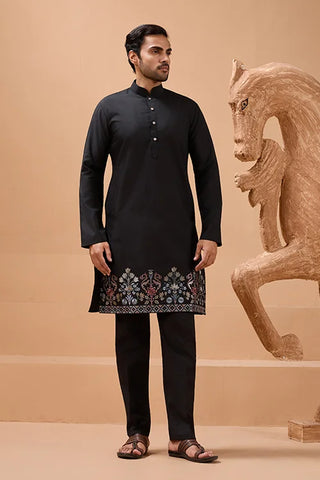 Premium Black Color Special Koti Kurta Set for Mens Wear
