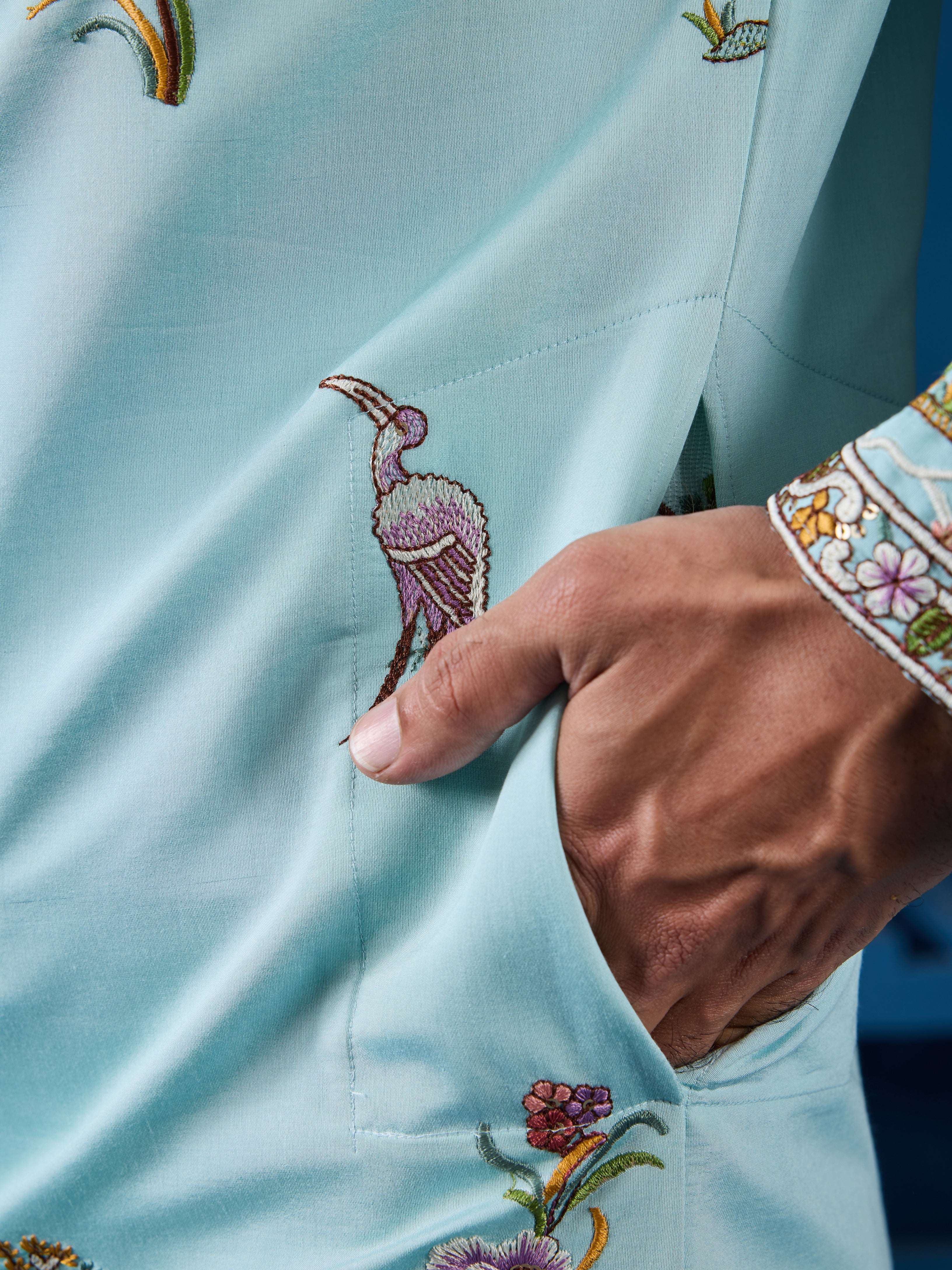 Wedding Celebration Elegant Sky Kurta for Mens Wear