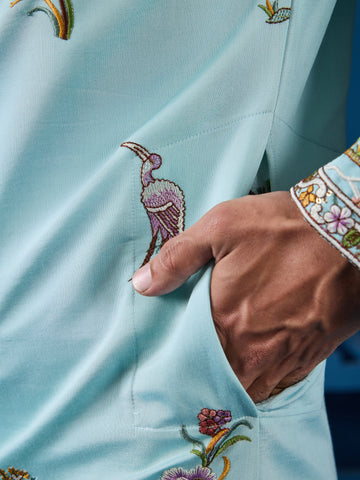 Wedding Celebration Elegant Sky Kurta for Mens Wear