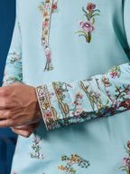 Wedding Celebration Elegant Sky Kurta for Mens Wear