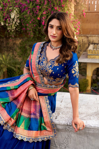 Elegant Vichitra Silk Embroidery Lehenga Choli