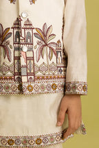 Elegant White Koti Kurta Set for Boys 6 to 12 Year