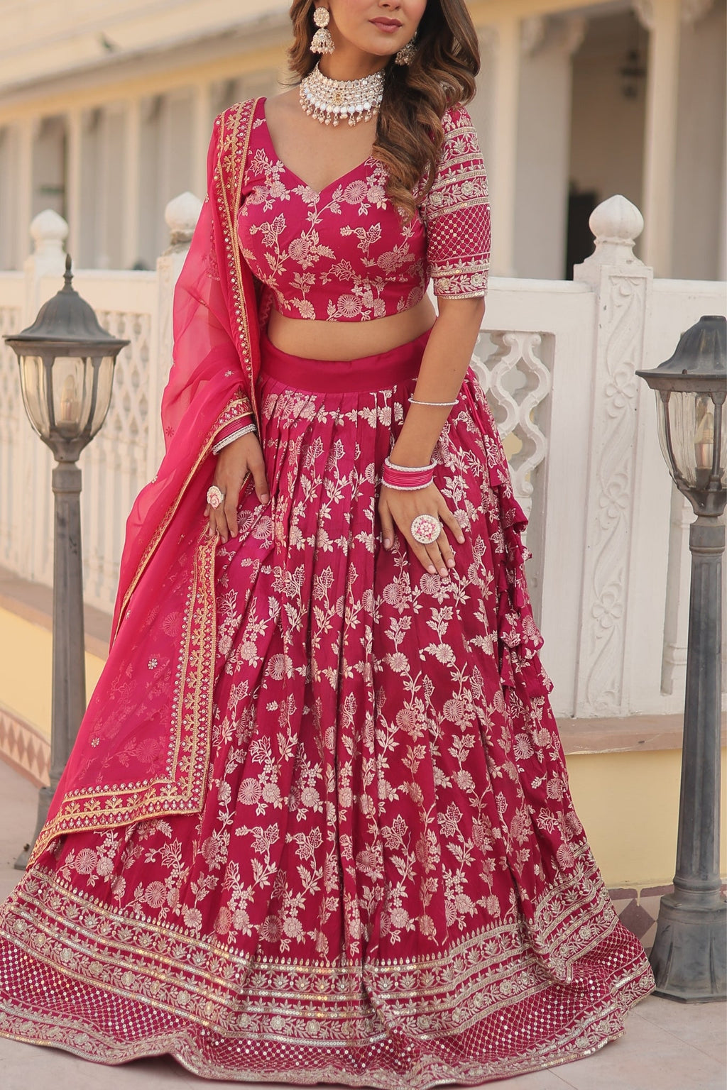 Elevate Your Style with a Designer Jacquard Lehenga Choli
