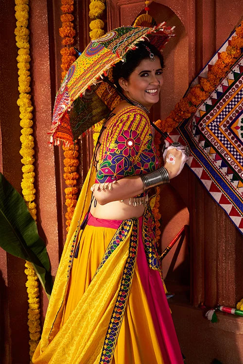 Traditional Mirror Work Chaniya Choli Set for Navratri