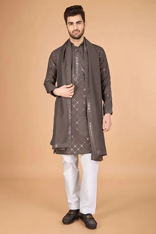 Brown Color Wedding Special Stylish Kurta for Men