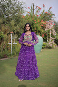 Designer Faux Georgette Bandhani Print Kutchi Patchwork Navratri Gown
