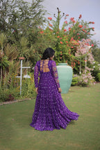 Designer Faux Georgette Bandhani Print Kutchi Patchwork Navratri Gown

