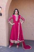 Designer Faux Blooming Anarkali Gown with Pant and Dupatta
