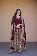Festive Faux Blooming Sequin Gown Set | Tulip Designer
