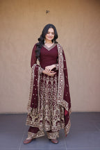 Festive Faux Blooming Sequin Gown Set | Tulip Designer
