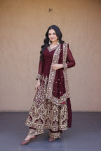 Festive Faux Blooming Sequin Gown Set | Tulip Designer
