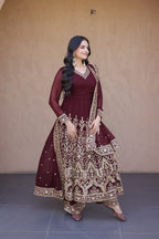Festive Faux Blooming Sequin Gown Set | Tulip Designer
