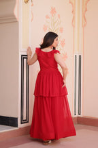 Premium Faux Blooming With Beads Embroidered work Gown