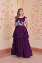 Premium Faux Blooming With Beads Embroidered work Gown