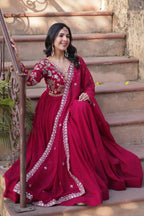 
Heavy Faux Blooming with Premium Embroidery Zari Sequins work Gown