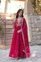 
Heavy Faux Blooming with Premium Embroidery Zari Sequins work Gown